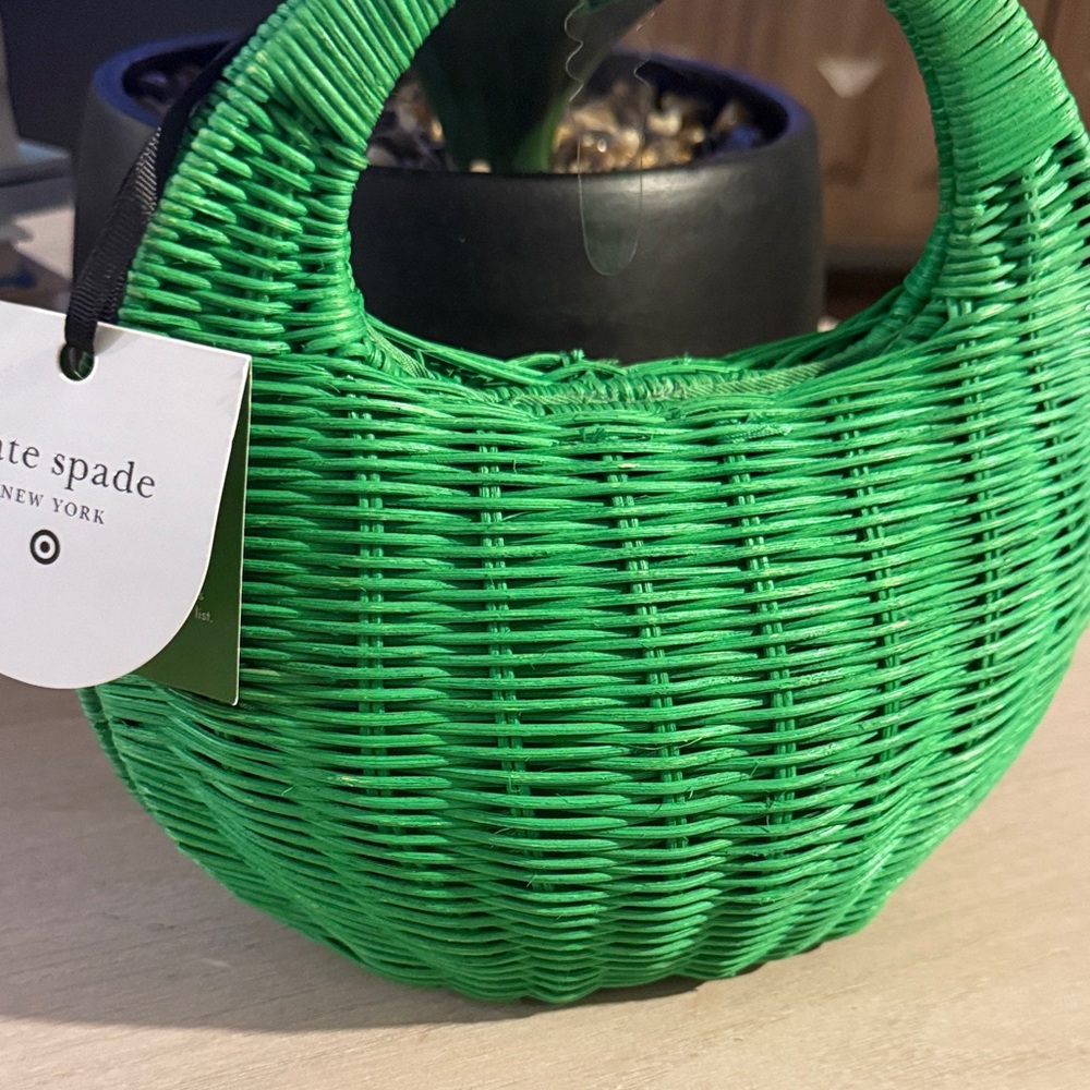 Kate Spade Vibrant Green Mini Woven Bag